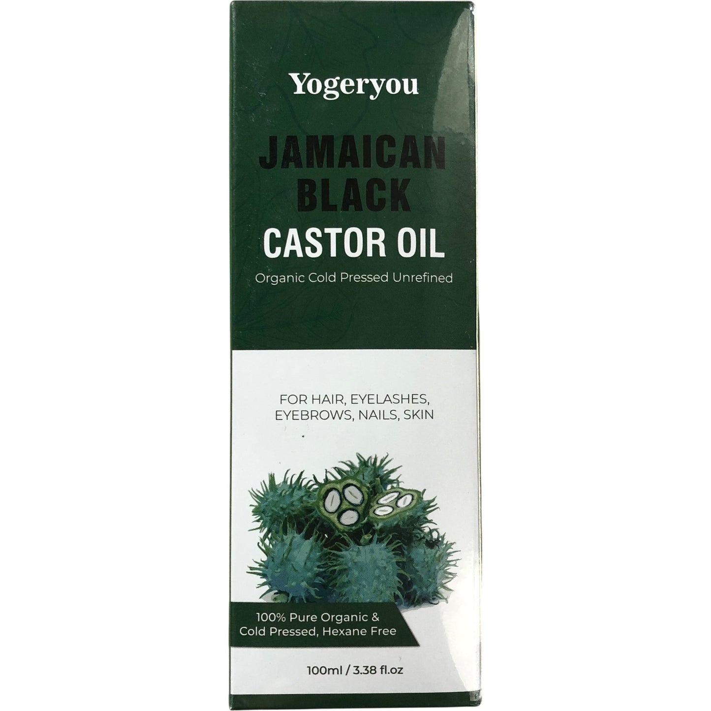 YOGERYOU Jamaican Black Castor Oil 100ml Organic Cold Pressed For Hair Skin