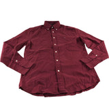 Tommy Hilfiger Flex Regular Fit Shirt XS Men's Burgundy Button Down Flannel