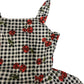 River Island Girls Smock Dress 8 Years Black White Gingham Cherry Print