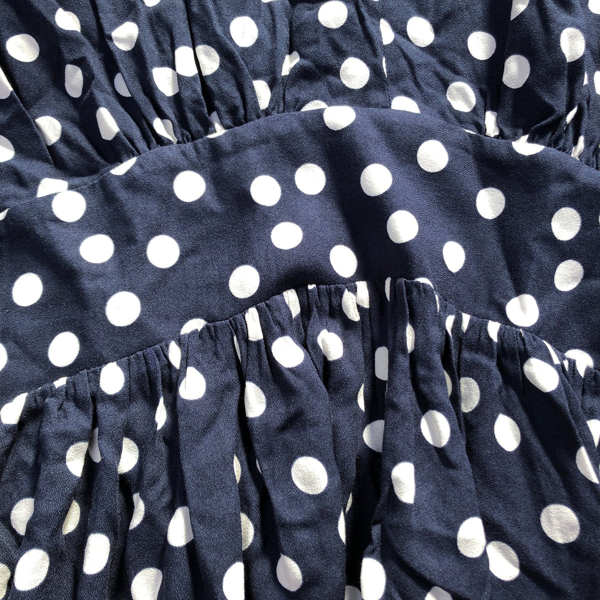 Baukjen Polka Dot Dress UK8 Women's Short Sleeve Viscose Navy Blue Casual