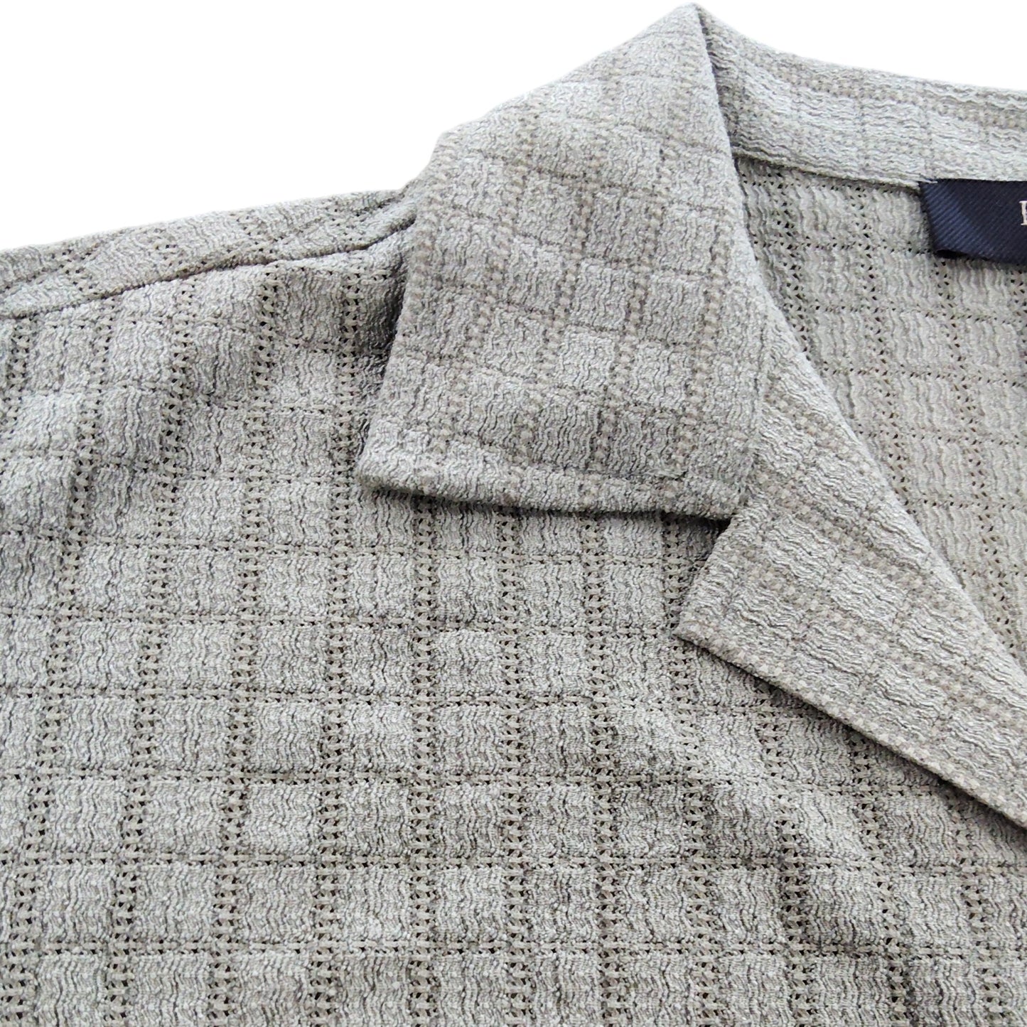 River Island Casual Short Sleeve Shirt UK XL Men's Green Texture Button Down