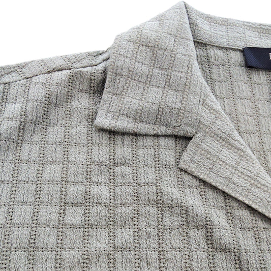 River Island Casual Short Sleeve Shirt UK XL Men's Green Texture Button Down