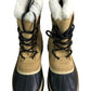SOREL Waterproof Winter Boots Women's Tan Fur Lined Lace Up Stylish Snow UK 7