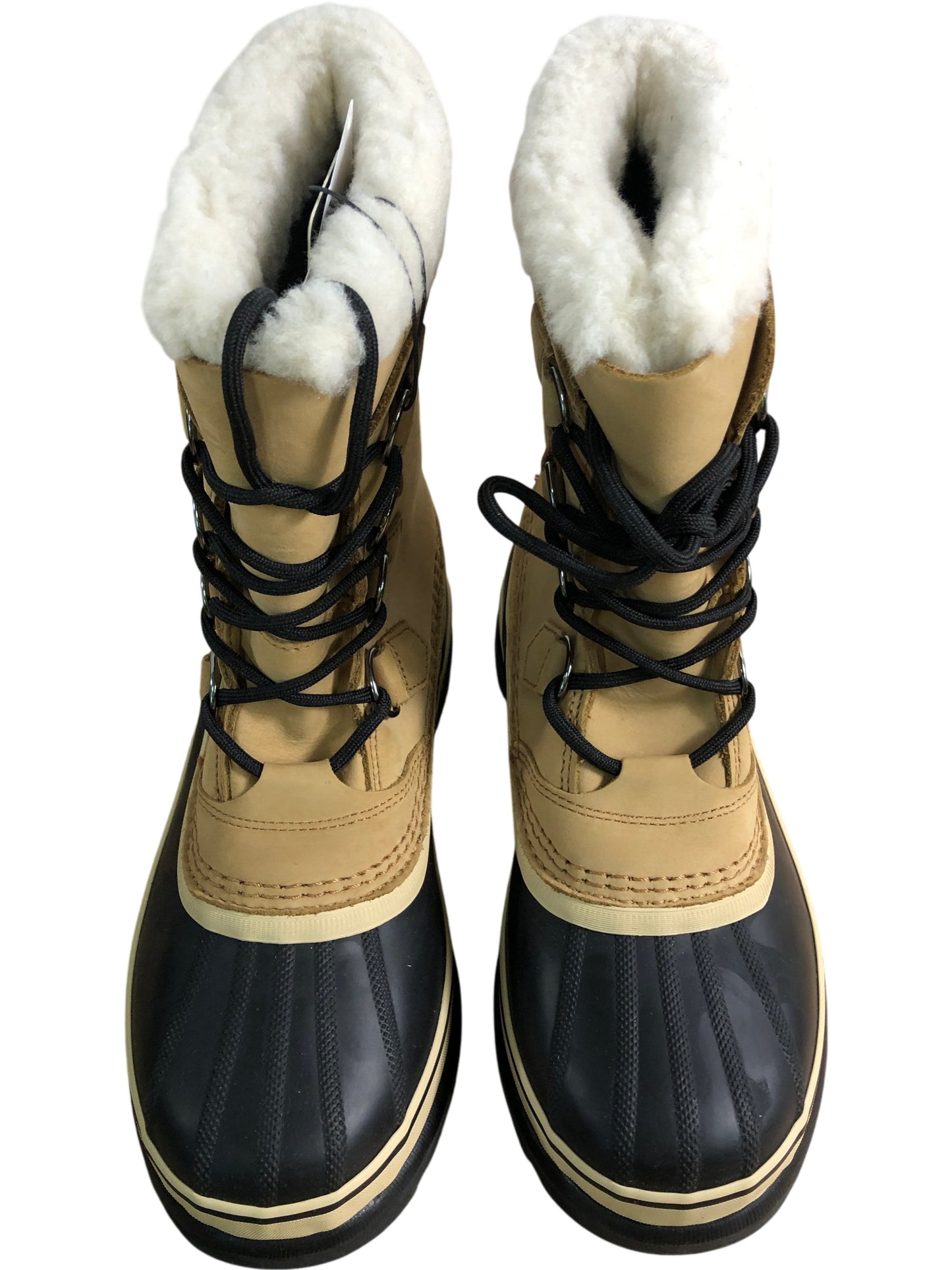 SOREL Waterproof Winter Boots Women's Tan Fur Lined Lace Up Stylish Snow UK 7