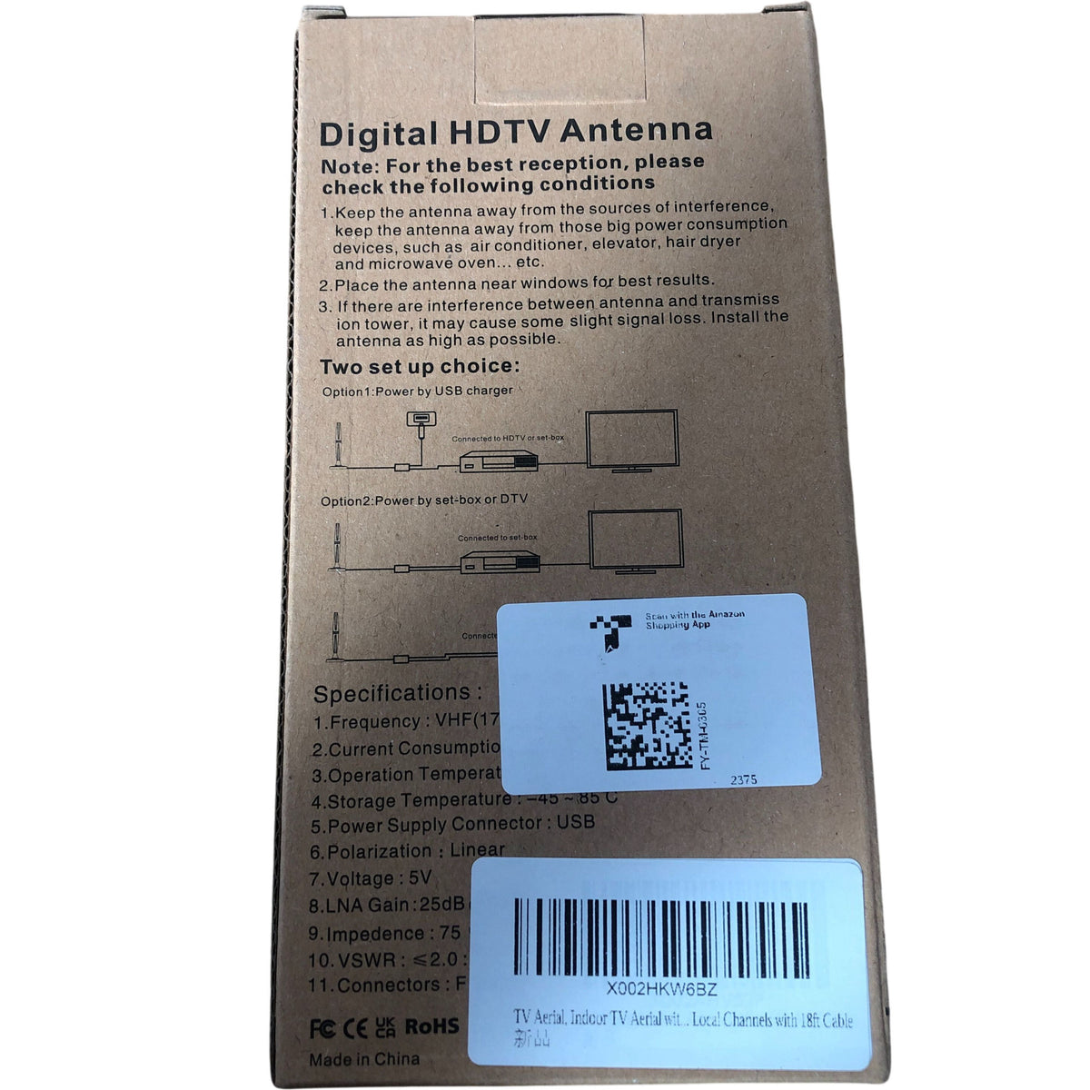 Digital HDTV Antenna D006AF Indoor Outdoor Antenna 4K Ultra HD 1080P Free
