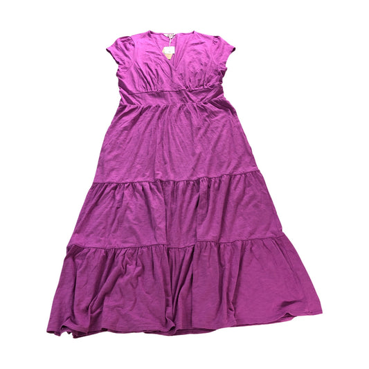 Boden Foxglove Purple Tiered Jersey Dress - Size 16