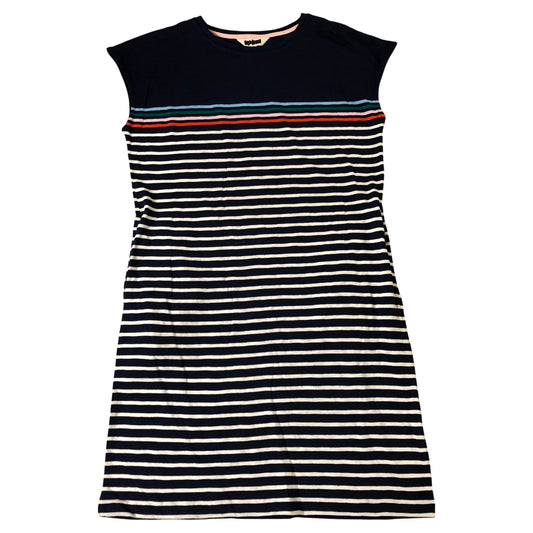 Navy Striped T-Shirt Dress Size 12 Women's Soft Cotton Casual Wear