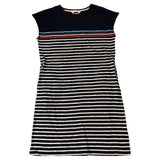 Navy Striped T-Shirt Dress Size 12 Women's Soft Cotton Casual Wear