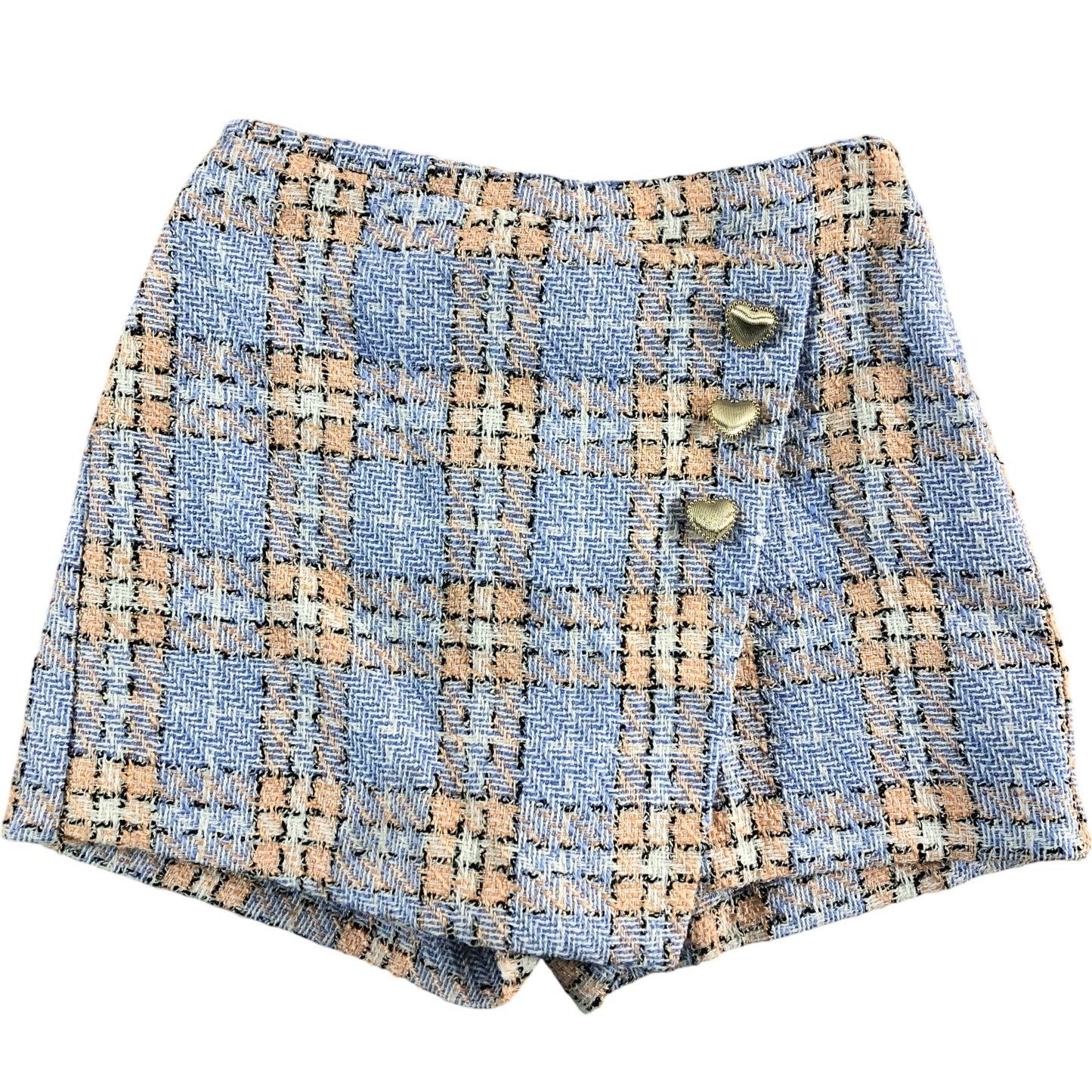 River Island Blue Rose Check Shorts UK7-8 Girls Lightweight Summer Style