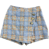 River Island Blue Rose Check Shorts UK7-8 Girls Lightweight Summer Style