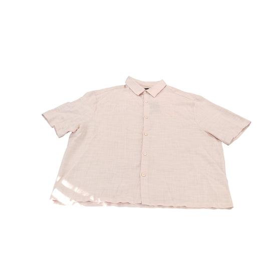 River Island Short Sleeve Shirt Size L Men's Casual Cotton Blend Pink