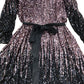 Long Sequin Dress UK20 Women's Black Pink Party Evening Wear
