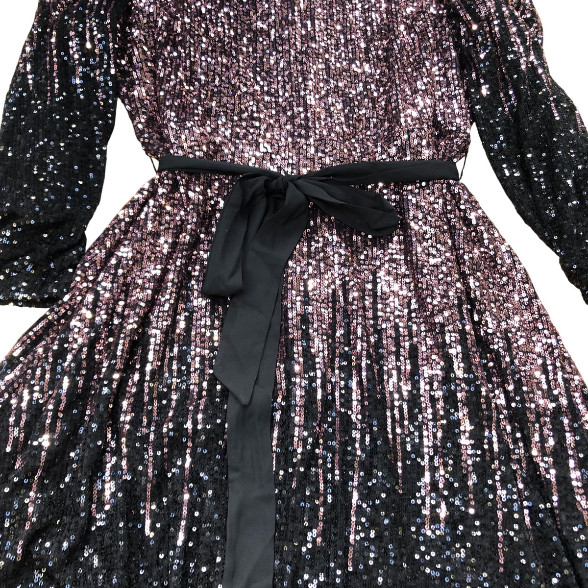Long Sequin Dress UK20 Women's Black Pink Party Evening Wear