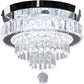 Modern Crystal Chandelier Ceiling Light Fixture Cool White 11.8"