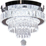 Modern Crystal Chandelier Ceiling Light Fixture Cool White 11.8"