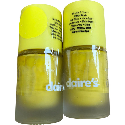 Claire's Matte Effect Yellow Nail Polish Duo 10ml