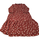 Weird Fish Conker Dress Women's V Neck Polka Dot Midi Dress Size 12