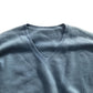 Hikaro Wool Sweater V Neck 100 Percent Merino Wool Blue