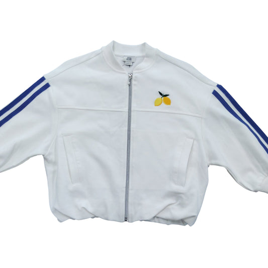 River Island Embroidered Lemon White Track Jacket Size 5-6 Years Kids