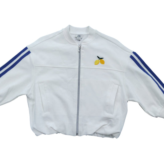 River Island Embroidered Lemon White Track Jacket Size 5-6 Years Kids