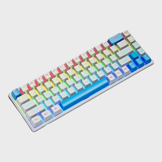 Skylion RGB Mechanical Keyboard - K68 - White - Blue Shift