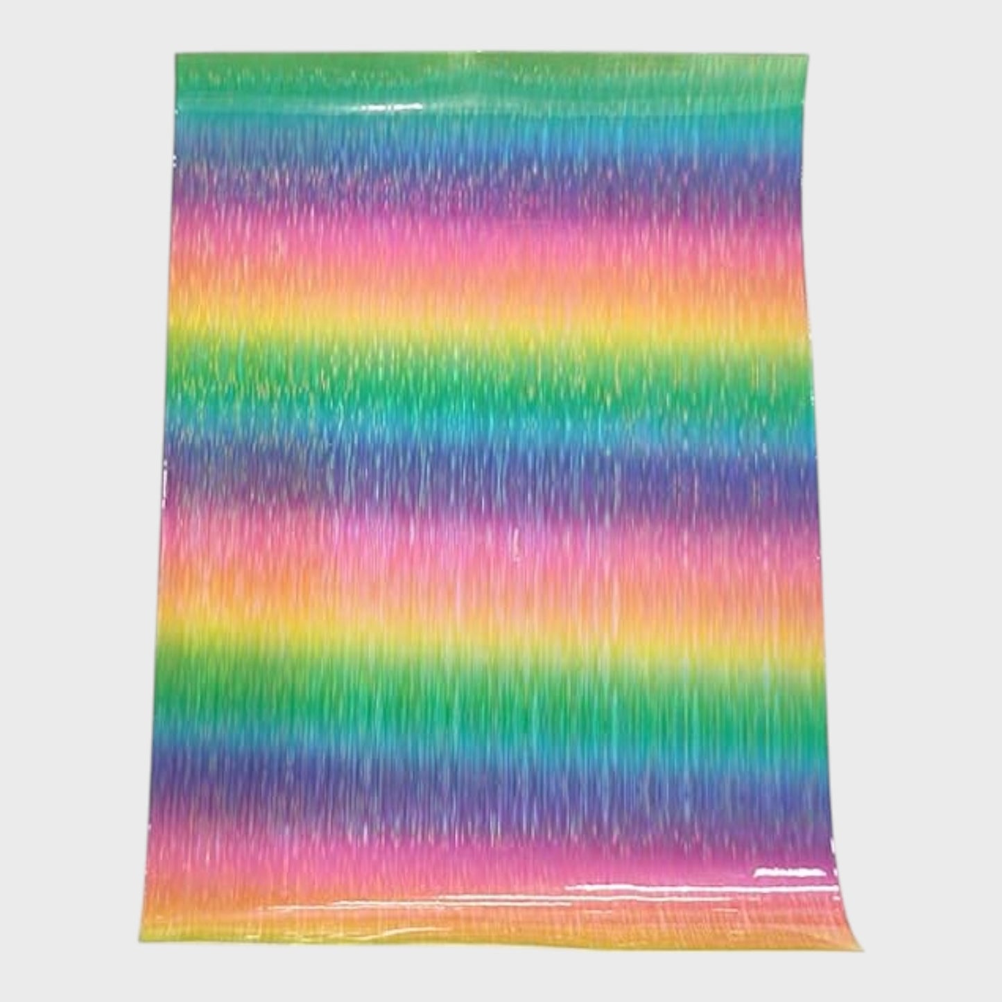 Embossed PU Faux Leather Crafting Roll - Holographic Rainbow - Pack of Two