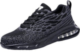 Steel Toe Cap Air Cushion Sneakers UK6 Men's Black Lightweight Athletic Shoes