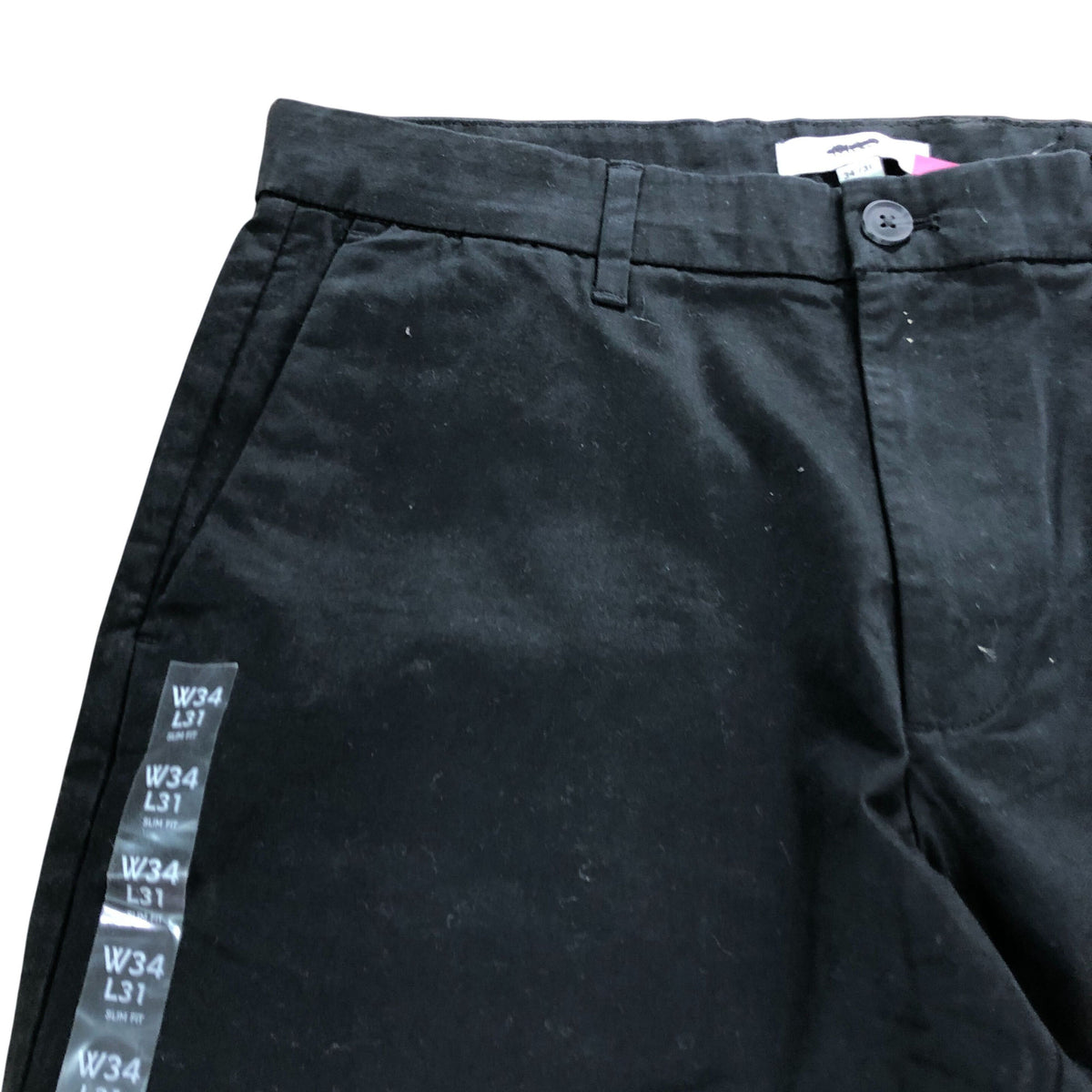Chinos W34 L31 Men's Black Slim Fit