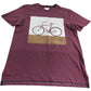 Men’s City Cruiser Graphic T-Shirt Size S Mid Plum Bicycle Design