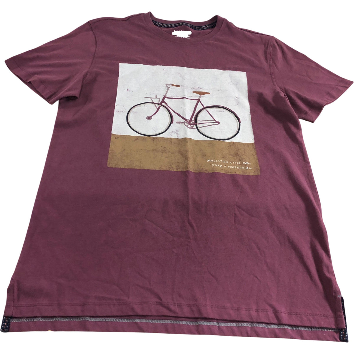 Men’s City Cruiser Graphic T-Shirt Size S Mid Plum Bicycle Design