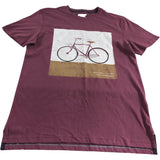 Men’s City Cruiser Graphic T-Shirt Size S Mid Plum Bicycle Design