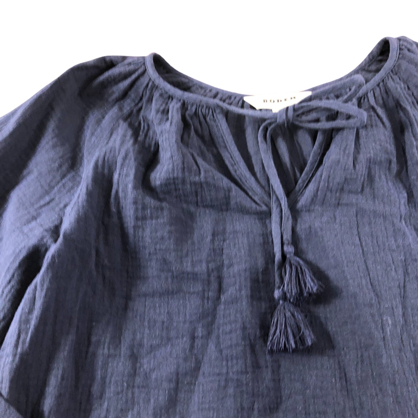 Navy Double Cloth Blouse - Size 6