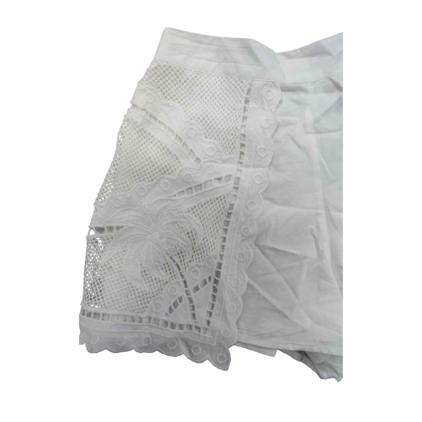 River Island Girls White Lace Trim High Waisted Shorts Size 9-10 Years