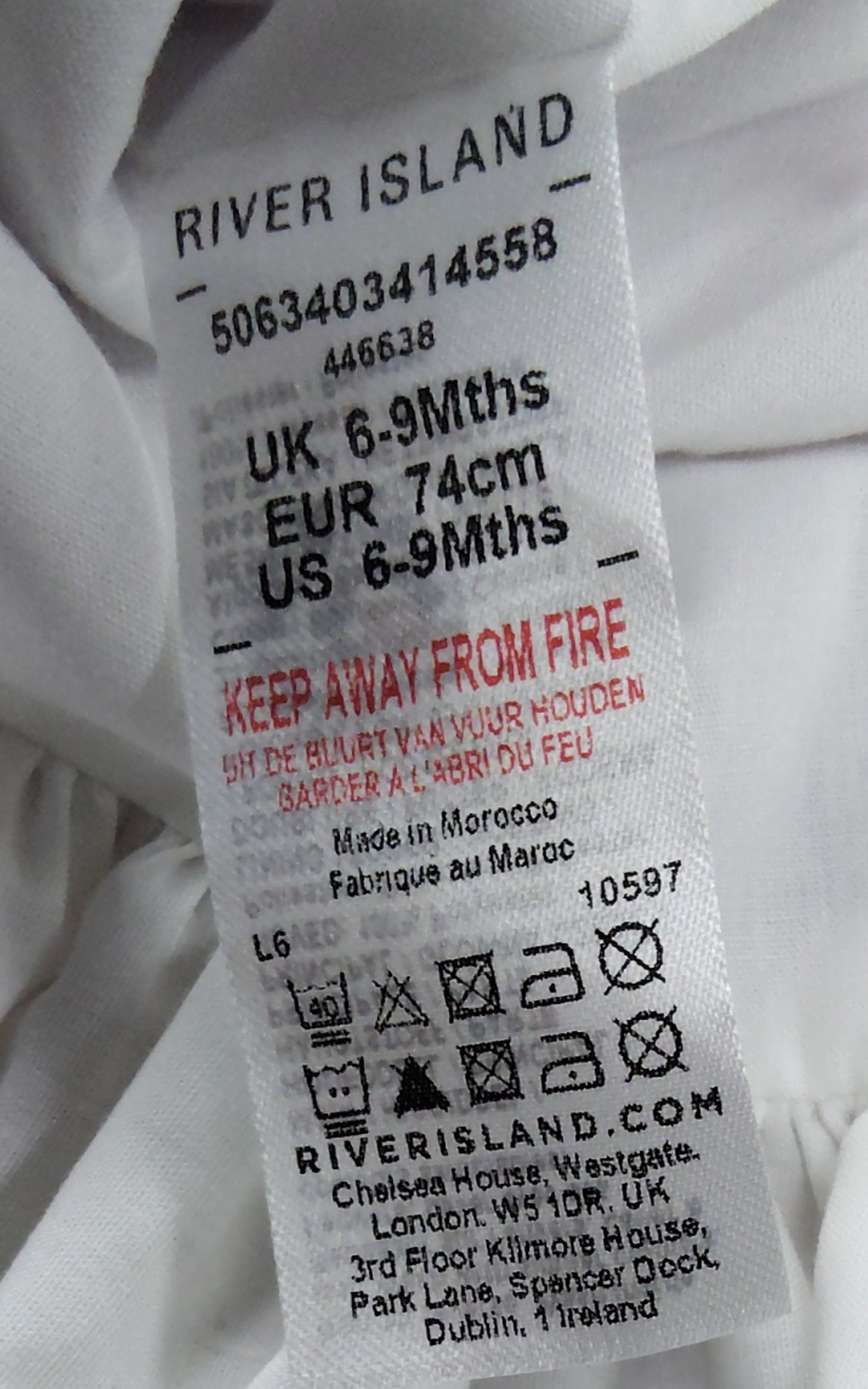 River Island Floral Dress UK6-9Mths Girls Purple Ruffle Sleeve Toddler Outfit