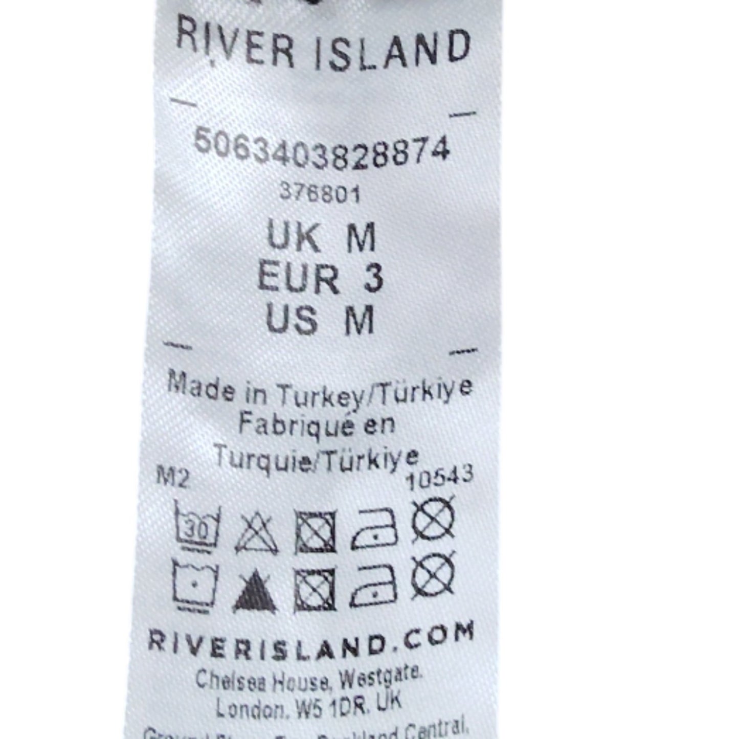 River Island Women's Short Sleeve Geometric Knit Top Size M Black Cream