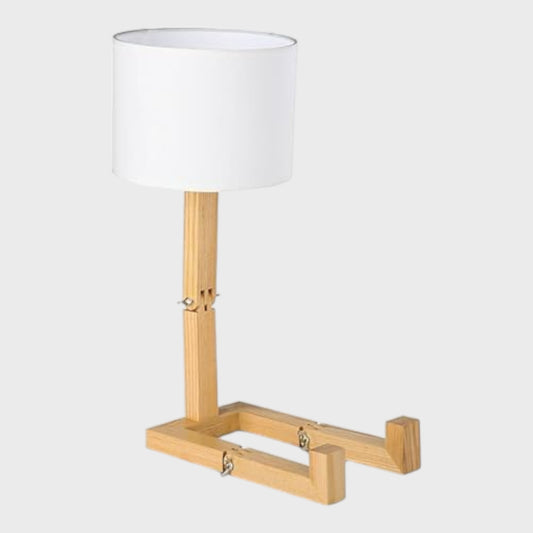 Wooden Sitting Man Bedside Lamp