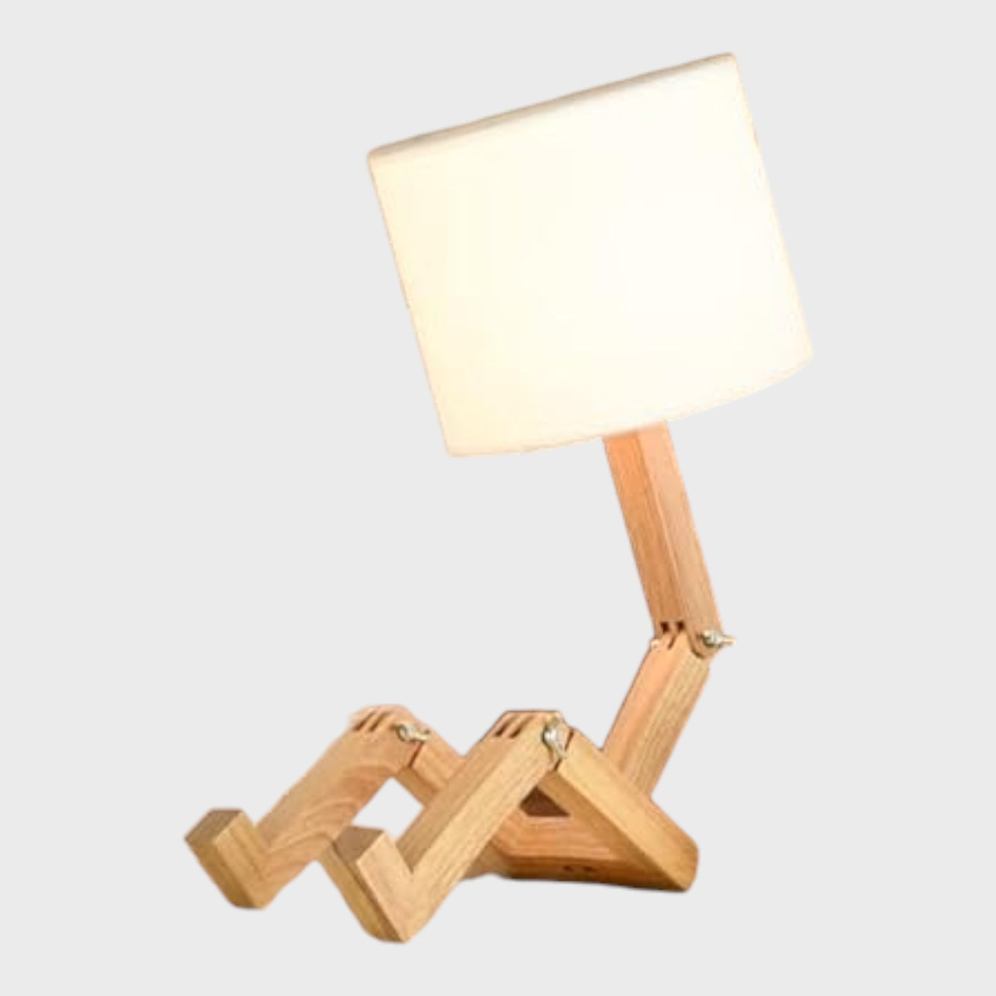 Wooden Sitting Man Bedside Lamp