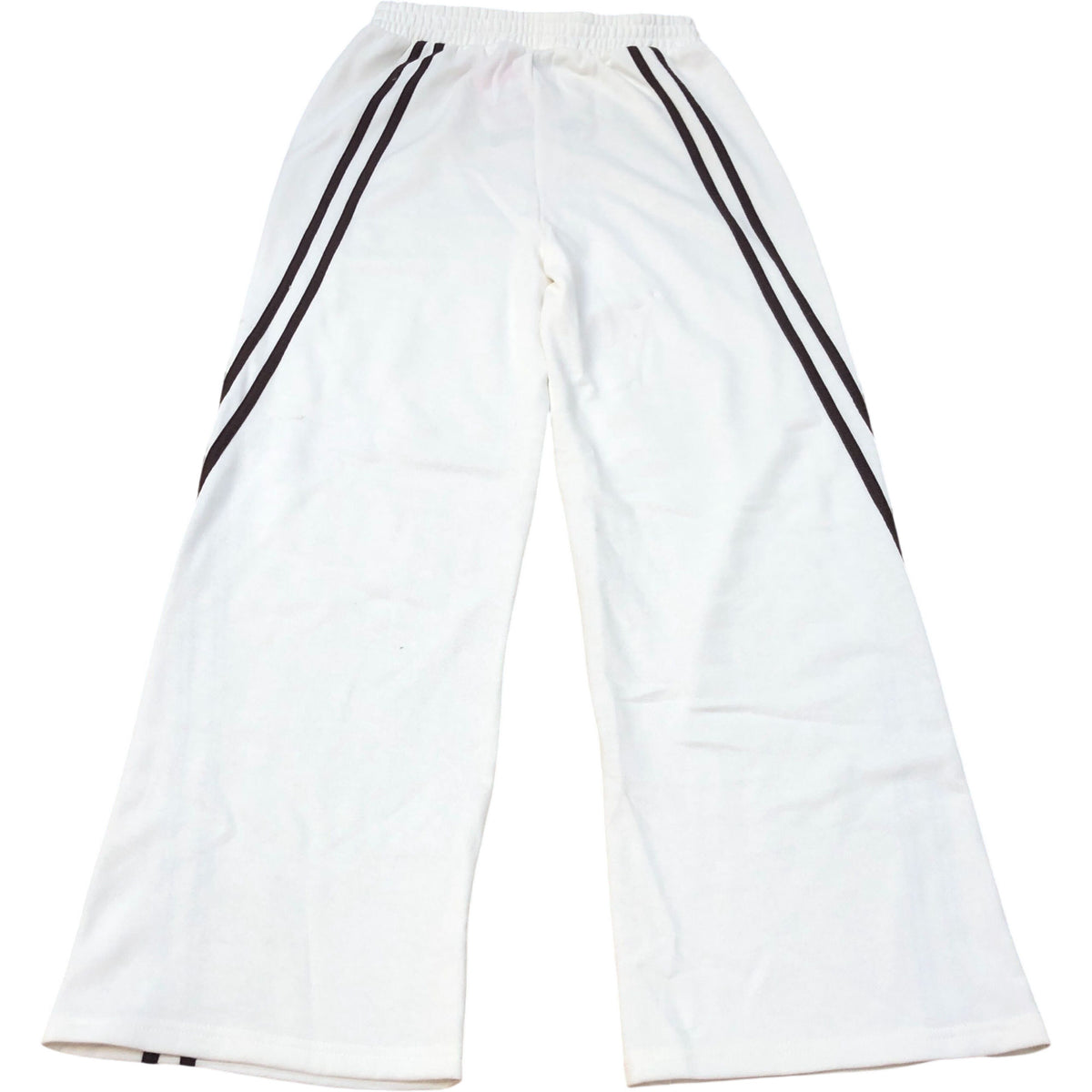 Kids Track Pants White Sports Trousers With Black Stripes