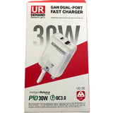 UR Demand 30W Gan Dual Port Fast Charger Model UD35 QC3.0 USB C Adapter