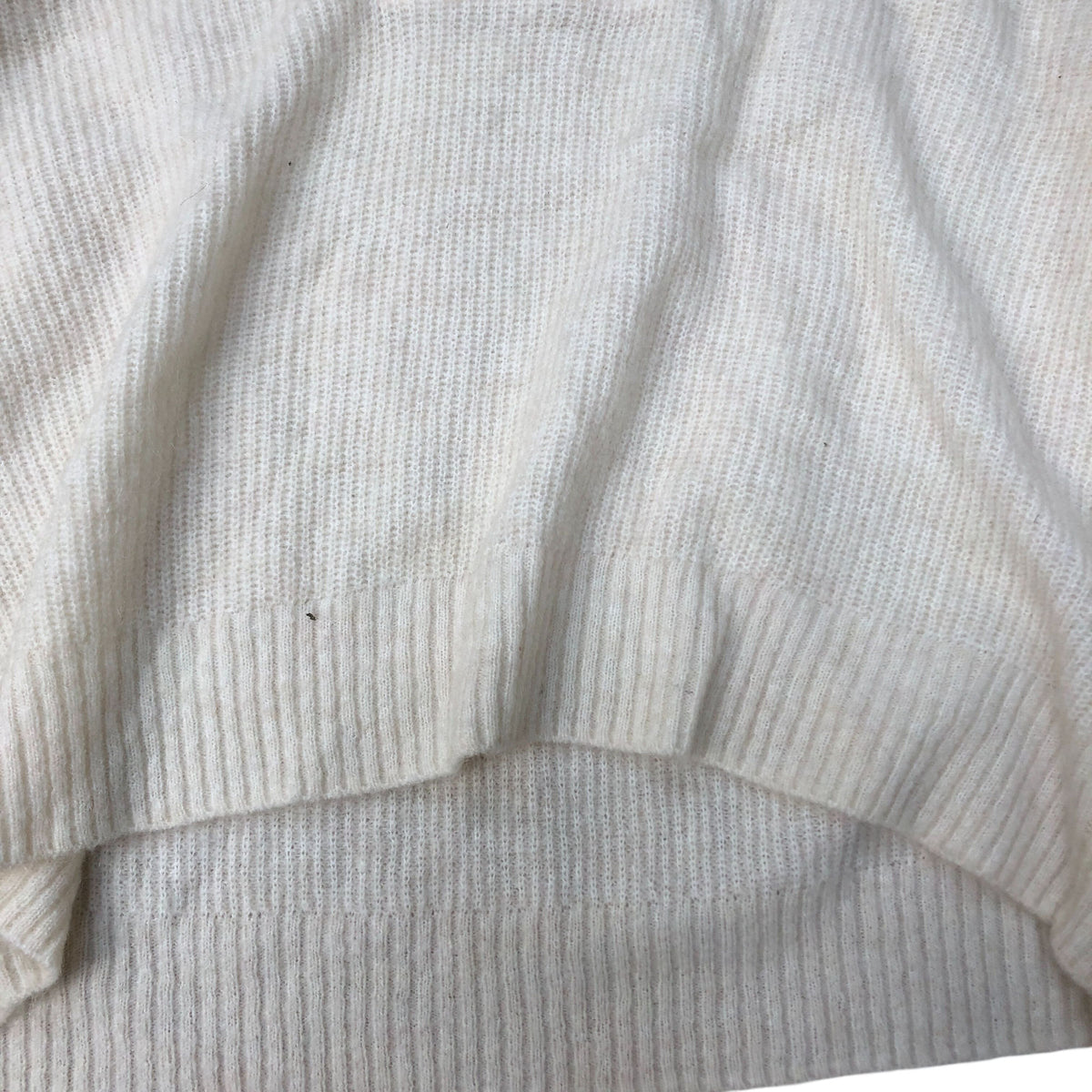 River Island Cream Oversized Sweater UK Size M Women's V Neck Knitted Pullover