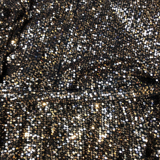 Evening Dress UK20 Women's Long Sequin Black Gold Glittery Party