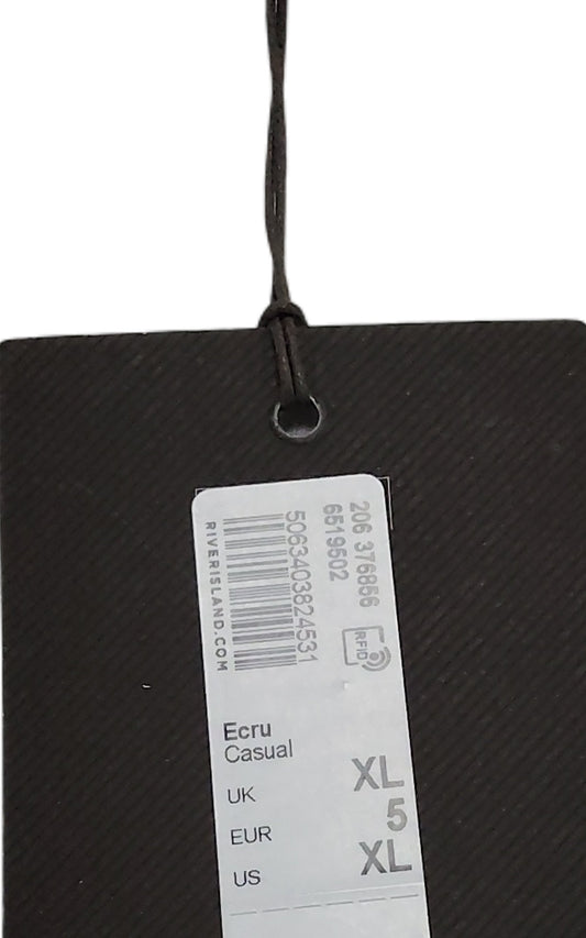 River Island Last Angeles Casual Top XL Men's White Waffle Pattern Fashion