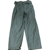 River Island Green Trousers UK14 Women's High Waisted Belted Casual Style