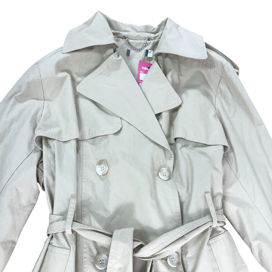 Branded Natural Double Breasted Trench Coat Size 16
