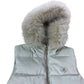 River Island Girls Faux Fur Hooded Padded Gilet UK7-8 Years Kids Cream