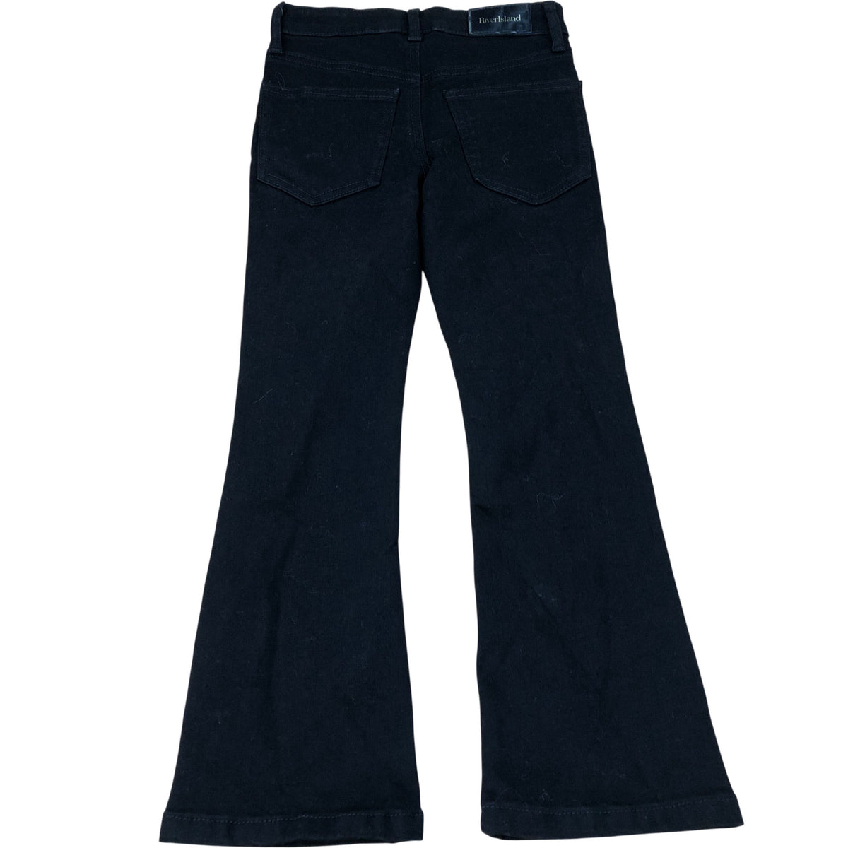 River Island Flare Trousers Girls Black Denim Stretch Stretchy Jeans 7 Years