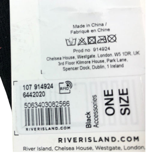River Island Black Socks One Size Fashion Accessories Unisex New with Tags
