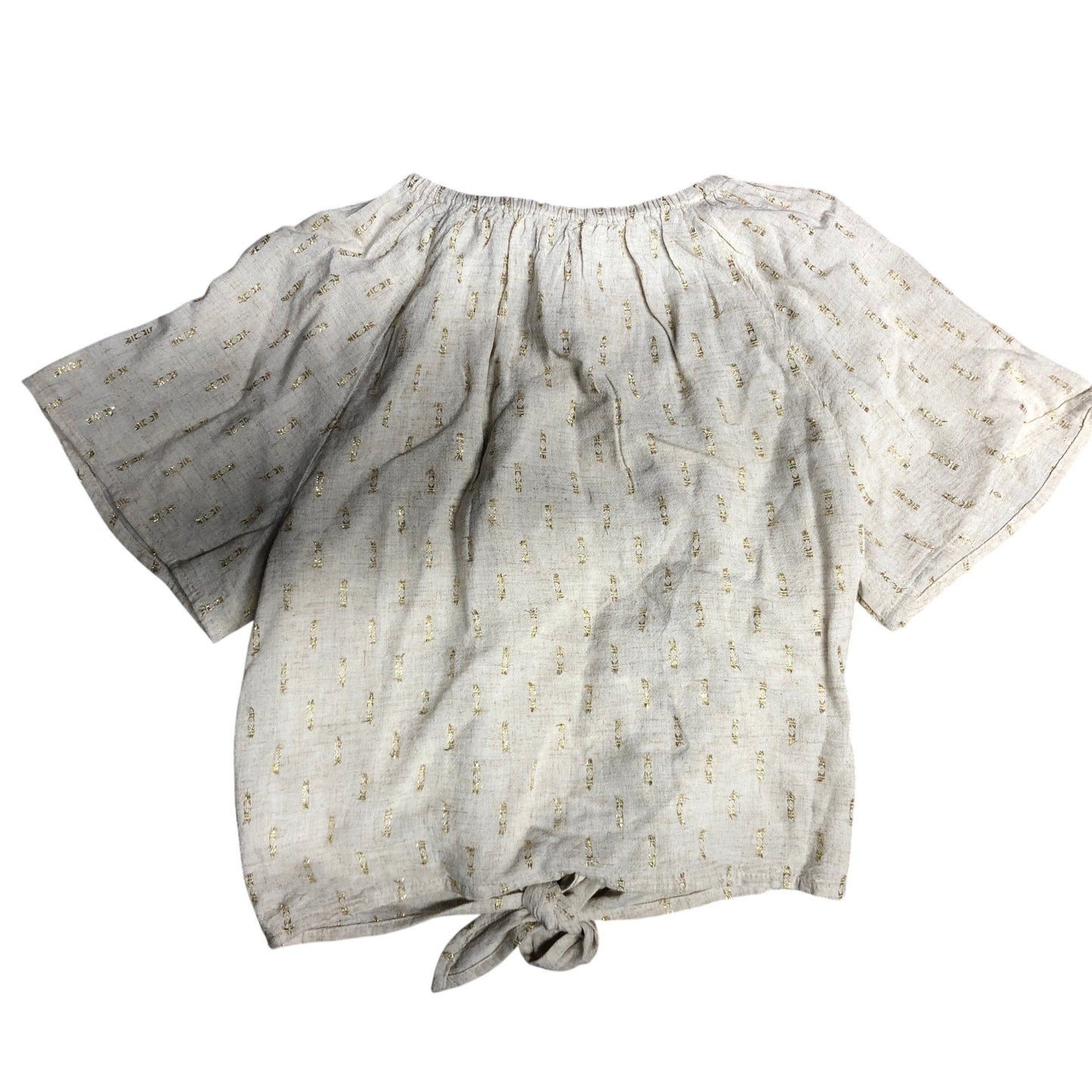 River Island Girls Beige Button Front Blouse UK9-10 Casual Twist Tie Top