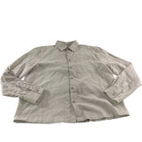 River Island Linen Look Shirt Men M Beige Cotton Long Sleeve Pocket Button Up