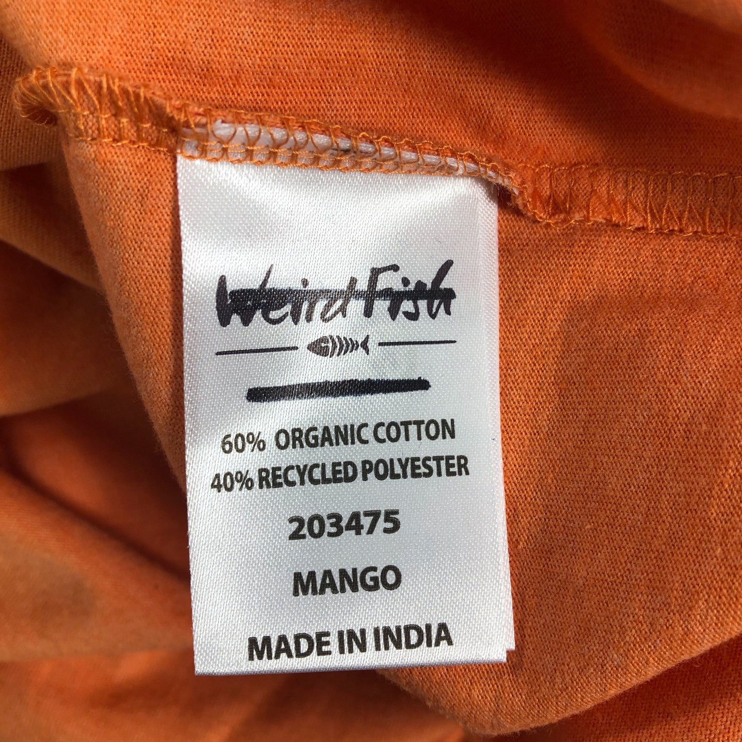 Weird Fish Co T-Shirt 4X Large Men's Orange Organic Cotton Graphic Tee